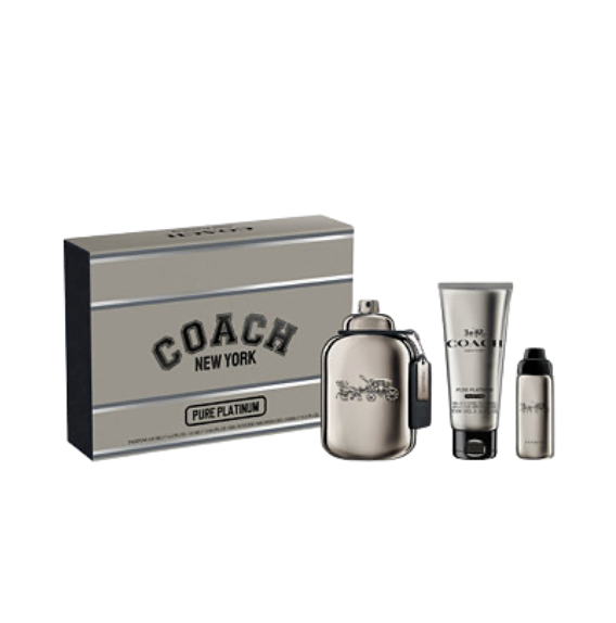 Coach Pure Platinum By Coach 3.3 Parfum + Mini + Shower Gel
