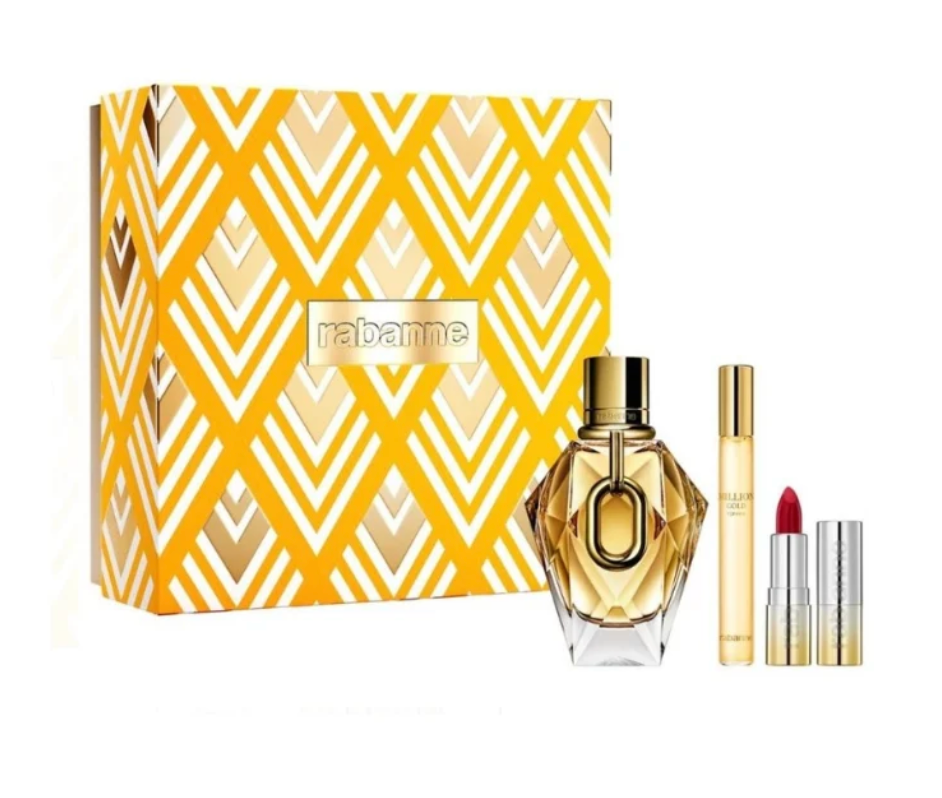 Million Gold By Paco Rabanne 3.4 EDP + Mini + Lipstick